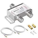 Justech SAT-Verteiler 2-Fach Splitter 2-Wege Verteiler TV Radio F-Stecker Adapter TV Fernseh Adapter...