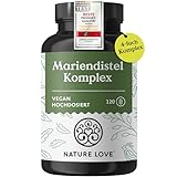 NATURE LOVE® Mariendistel, Artischockenextrakt, Löwenzahn & Desmodium 4-fach Komplex - 120 vegane...