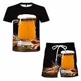 Herren Anzug 64 Sommer Laufen Plus Sport Fitness Größe Freizeit 3D Beer Herren Zweiteiler Herren...