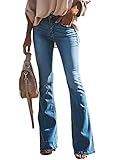 Minetom Schlaghosen Damen Jeans Hosen Stretch Skinny Destroyed Style Denim Jeanshose Retro Hohe...