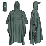 AWHA Regenponcho Damen und Herren wasserdicht und extra lang zum Wandern, Reiten, Fahrrad fahren -...