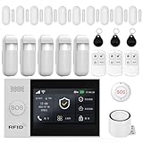 Alarmanlage Haus WLAN + 4G ohne Monatsgebühr, 4,3' Touchscreen, App-Steuerung mit SMS &...