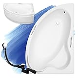 BADLAND Original Eckbadewanne Weiß Acryl Wanne Badewanne Ada 160x100 cm Rechts KOMPLET KOMPLETTSET...
