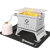 Bestargot Hobo Kocher Camping Gasgrill/Holzofen, Camping Grill Gas klein, Faltbar Outdoor Kocher aus...