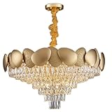 FENGJISUN Kronleuchter Deckenleuchten Moderne Hängelampe Kristall Kronleuchter Metall Runde...