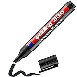 edding 330 Permanentmarker - schwarz - 1 Stift - Keil-Spitze 1-5 mm - wasserfest, schnell-trocknend...