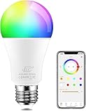 iLC LED RGBW Lampe E27 RGB+Warmweiß, Sync mit Musik farbwechsel Glühbirne mit APP, 16 Millionen...