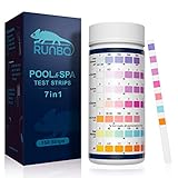 RUNBO 7 IN 1 Poolwasser Teststreifen für pH,150 Stück,Wassertester Tester für Spa...