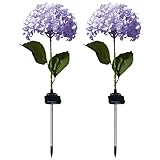 Texvora 2er-Pack Solar-Hortensien-Gartenlichter, wasserdichte LED-Gartenleuchten,...