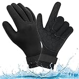 AUAUY Wasserhandschuhe, 3 mm, Neopren, 5 Finger, warm, wasserdicht, flexibel, rutschfest,...