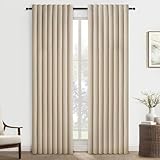 Topfinel Wohnzimmer Vorhänge Leinen Ösenvorhang 2er Set H 280 x B 140 cm Landhaus Licht Filtern...