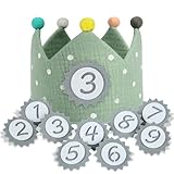 URAQT Geburtstagskrone Kinder, Geburtstagskrone Stoff, Geburtstag Kinderkrone, Krone Geburtstag für...