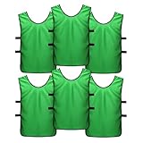 6 Stück Fußball Trainingsweste Sports Mesh Bibs fürs Teamtraining Multifarbige Trainingswesten...