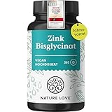 NATURE LOVE® Zink - 365 Tabletten (1 Jahr) - Hochdosiert (25mg): Zink-Bisglycinat (Zink Chelat) -...