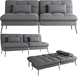 COMHOMA Schlafsofa mit Schlaffunktion – Futonbezug ausklappbar – Ecksofa – Gästesofa 3-Sitzer...