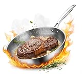 Titanpfanne & Titanium Pfanne Pro 26/28/30 cm mit Deckel, Hammermuster Antihaft, Induktionsgeeignet,...