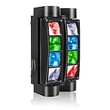 WZYBUTA Moving Head DJ Partylicht 8X10W LED Spider Bühnenlicht RGBW Lichteffekt mit DMX512 Ton...