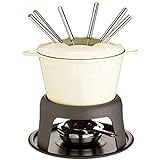 Cast Iron Chocolate Fondue Set with Handles 8 Forks for Melting Chocolate Candy and Candle Making...