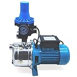 PUDLOR Kreiselpumpe, 1100W Garten, 3600L/h 9barHauswasserwerk Jetpumpe, Jetpumpe Wasserpumpe...