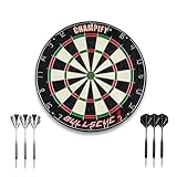 Champify® Dartscheibe Steeldart inkl. 6 Darts – Turniergröße Ø 45 cm – Hochwertiges Sisal...