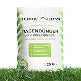 TerraDomi Rasendünger Frühjahr, Sommer & Herbst 25kg NPK 15-15-15 I Dünger mit Langzeitwirkung I...