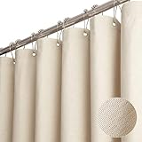 Duschvorhang 180x200, Badewanne Vorhang Textil Stoff Kunstleinen Wasserabweisend Waschbar...