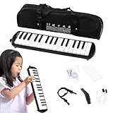 Melodica Instrument - 32 Schlüssel, Melodica Air Piano Keyboard mit 2 Sprechern | Mundstück...