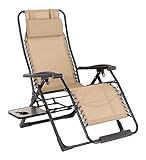 MCLIUJIA Sonnenliege Liegestuhl Klappbar Recliner Folding Lunch Zero Gravity Relaxe mit Kopfstütze,...