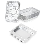 onlyfire Aluschalen, Tropfschale mit 15 Stück Einweg Grilltropfschalen, 25 × 22,7 × 3,2 cm, für...