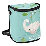 Oyihfvs Große Auto-Müllbeutel mit Schwan mit Seerose, grüne Blumen, grüne Blätter, Teich,...