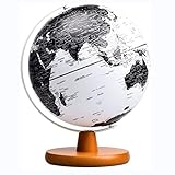 CCYENG 3D-Stereo-Englisch-Leuchtglobus mit Holzrahmen, LED-Weltkugel für Kinder und Erwachsene, 7,8...