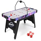 COSTWAY Airhockey Tisch mit LED-Digitalanzeige, Air Hockey Spieltisch elektrisch mit 12V Motor,...