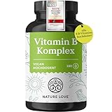 NATURE LOVE® Vitamin B Komplex – Hochdosiert: Mit 500 µg Vitamin B12 – 180 Kapseln (6 Monate)...