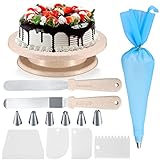 SZJYG Tortenplatte, Drehbarer Tortenständer, Kuchen Drehteller, Kuchen Dekorations Kits, Cake...