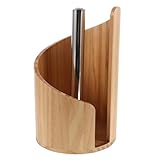 OFFSCH Küchenrollenhalter Holz Stehend mit Rutschfestem Sockel Brauner Papierhandtuchhalter für...