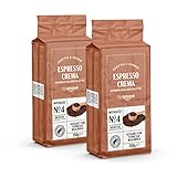 by Amazon Espresso Crema gemahlener Kaffee, Lichte Röstung, 500 g, 2 Packungen mit 250 g -...