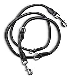 Jack & Russell Premium Leder Hundeleine Dexter 2,0m - Hunde Lederleine mit Messing-Karabiner -...