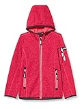 CMP - Kinder-Knit-Tech-Jacke mit fester Kapuze, Glanz-Erdbeere, 164