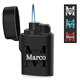 EKM Living Feuerzeug personalisiert mit Wunschname & Initialen - Wunschtext - Individuell -...