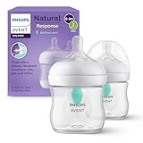 Philips AVENT Babyflaschen Natural Response – 2x Babyflaschen mit AirFree Ventil, 125 ml,...