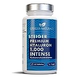 Hyaluron Intense 1.000 mg Hyaluronsäure Kapseln - 60 Tabletten für 1 Monat - für Haut, Anti-Aging...