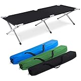GOODS+GADGETS Faltbares Army Feldbett aus Aluminium - klappbares Campingbett & Gästebett (Schwarz)