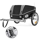 CXWXC Fahrradanhänger mit Stoßdämpfer - Großer Laderaum bis 120L, Tragkraft 40KG, Klappbarer...