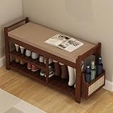 JSLJJBD Schuhregalbank mit Stauraum, Eingangsbank mit Kissen, mit Schirmregal, 100 x 30 x 49 cm, for...