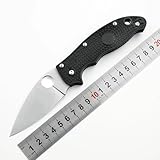 Joa klein klappmesser loch camping wandern leicht taschenmesser tanto edc S30V stahl messer schwarz...