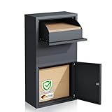 Floordirekt Briefkasten und Paketbox rostfrei und massiv, Paketbriefkasten XXL, Standbriefkasten...