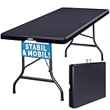 Casaria® Gartentisch 183x76cm Klappbar Wetterfest Tragbar Kunststoff 8 Personen Garten Terrasse...