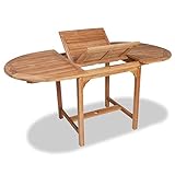 vidaXL Teak Massiv Gartentisch Ausziehbar Balkontisch Gartenmöbel Holztisch