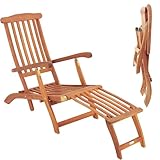 Casaria® Sonnenliege Klappbar Holz Wetterfest Gartenliege Rückenlehne 4-Fach verstellbar Fußteil...