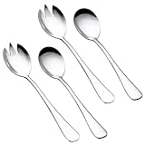 Salat Servierset, Salatbesteck Set 4-teiliges Set, bestehend aus Edelstahl Salatlöffel und...
